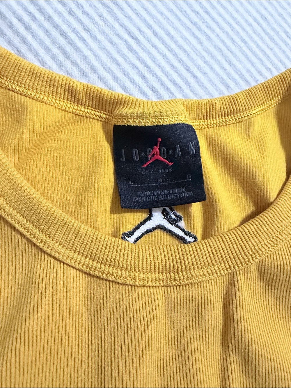 Jordan Mustard Ribbed Cropped Tank - Picture 2 of 3